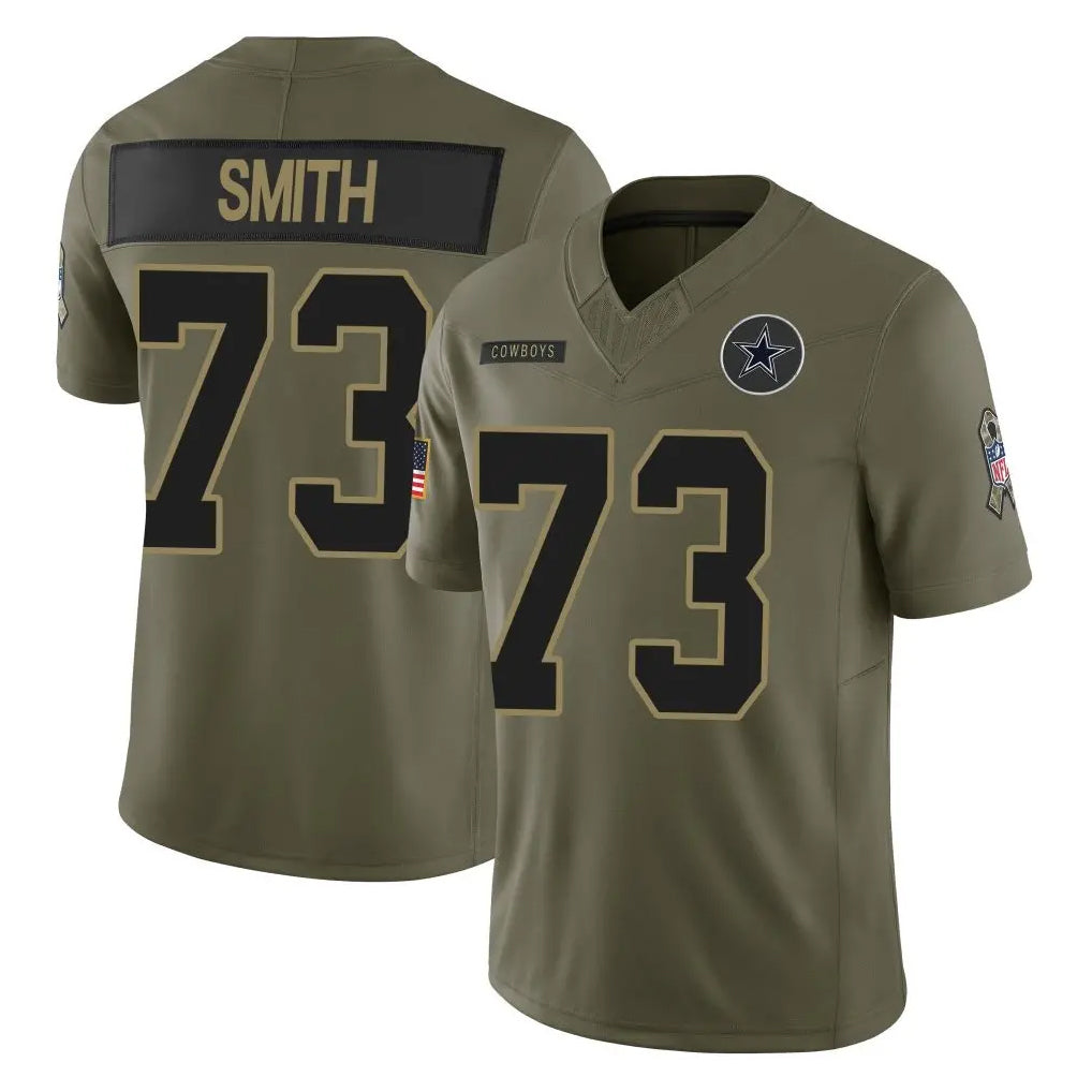 Vanessashop D.Cowboys #73 Tyler Smith Player Olive 2025 Salute to Service Limited Home Game Stitched Jerseys