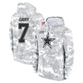 Vanessashop D.Cowboys #7 Rashan Gary Player Arctic Camo Salute to Service Hoodies Limited Game Stitched Jerseys