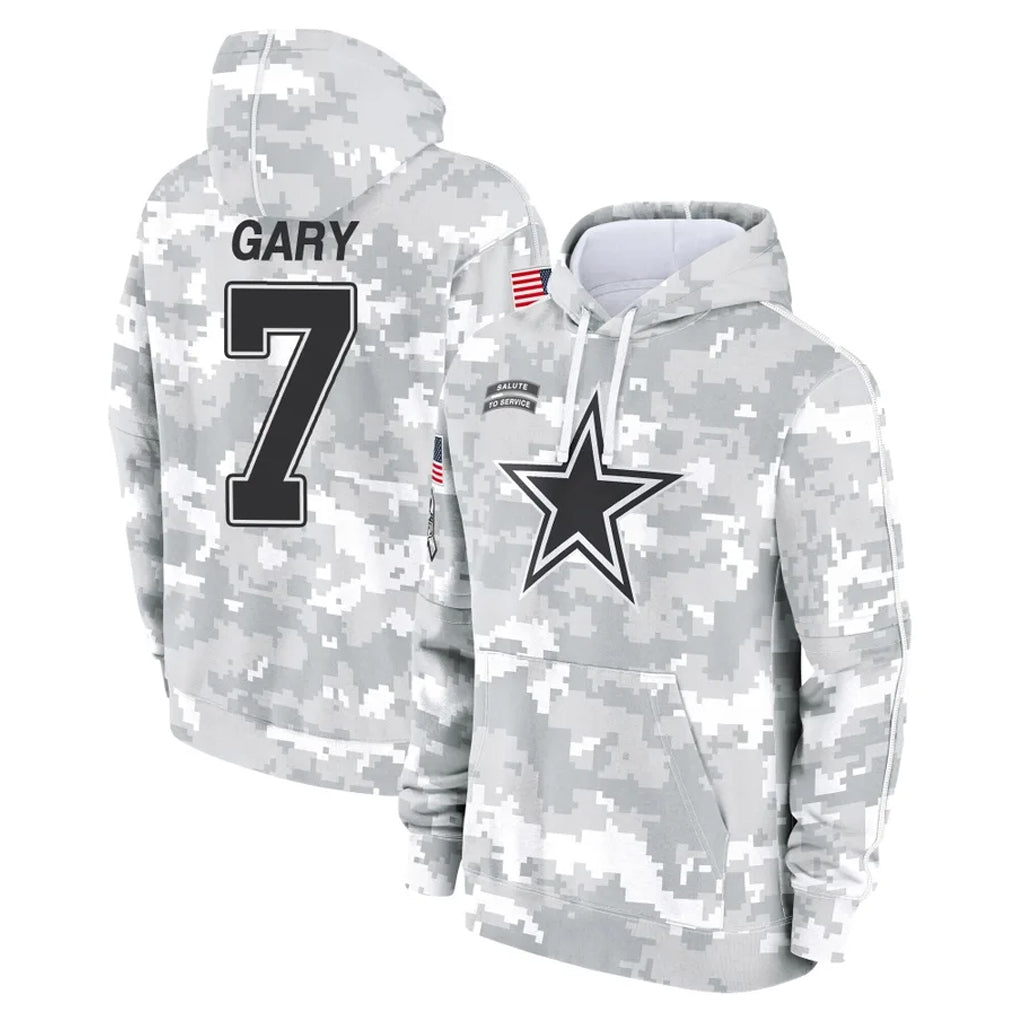Vanessashop D.Cowboys #7 Rashan Gary Player Arctic Camo Salute to Service Hoodies Limited Game Stitched Jerseys