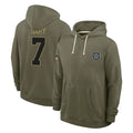 Vanessashop D.Cowboys #7 Rashan Gary Player Olive Salute to Service Pullover Hoodies Limited Stitched Jerseys