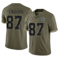 Vanessashop D.Cowboys #87 Jake Ferguson Player Olive Salute to Service Limited Game Stitched Jerseys