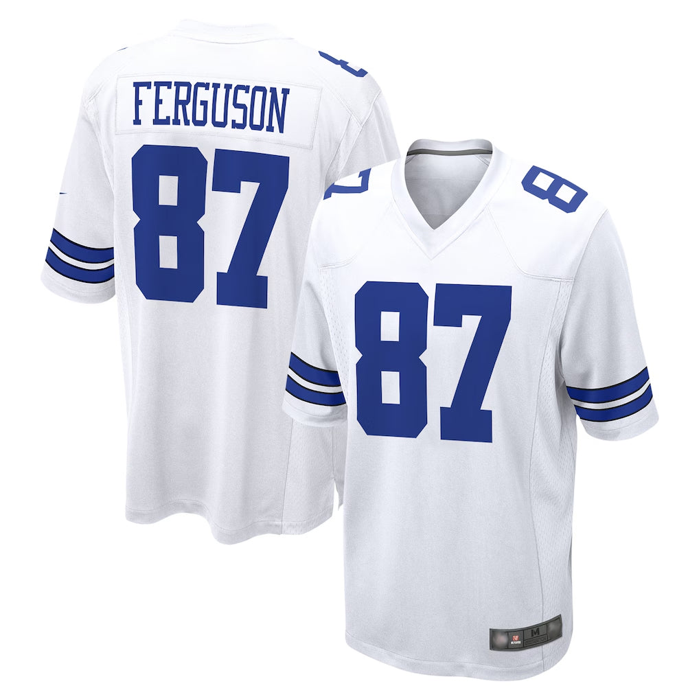 Vanessashop D.Cowboys #87 Jake Ferguson Player White Home Game Stitched Jerseys