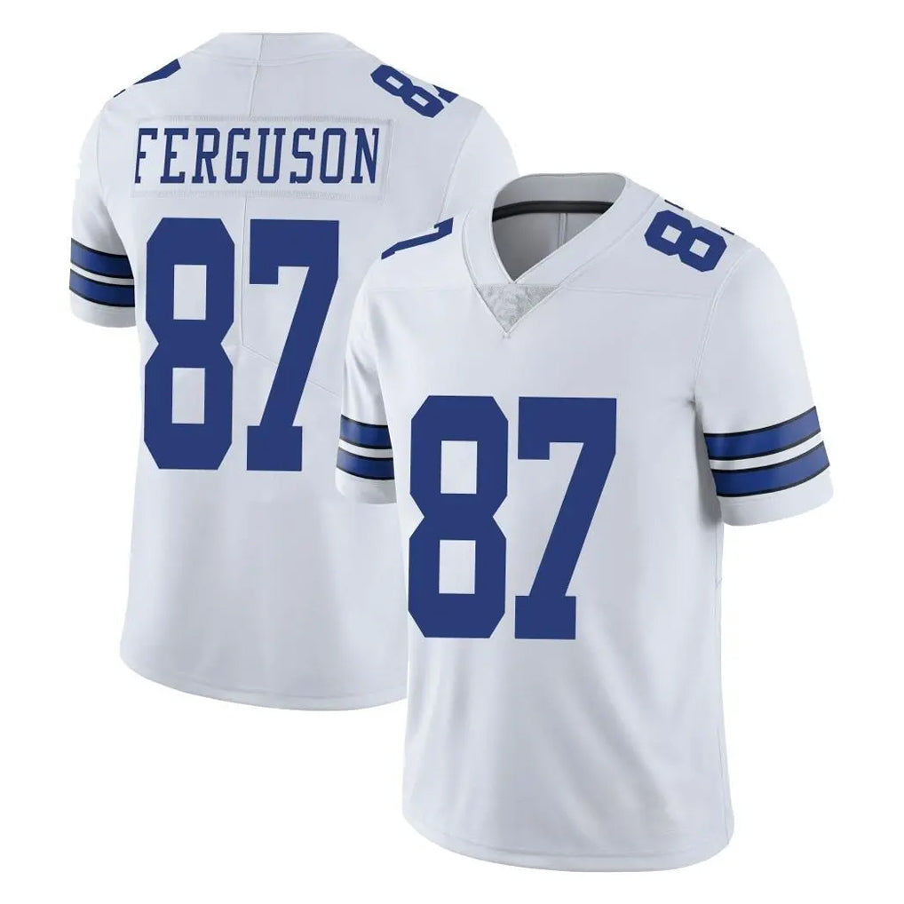 Vanessashop D.Cowboys #87 Jake Ferguson Player White Vapor Untouchable Limited Home Game Stitched Jerseys