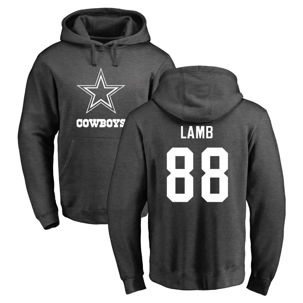 Vanessashop D.Cowboys #88 CeeDee Lamb Player Ash One Color Pullover Hoodie Limited Stitched Jerseys