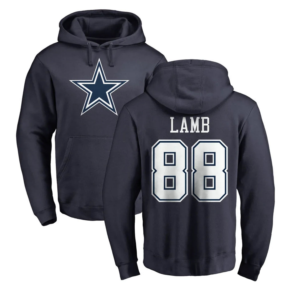 Vanessashop D.Cowboys #88 CeeDee Lamb Player Navy Pullover Hoodies Limited Stitched Jerseys