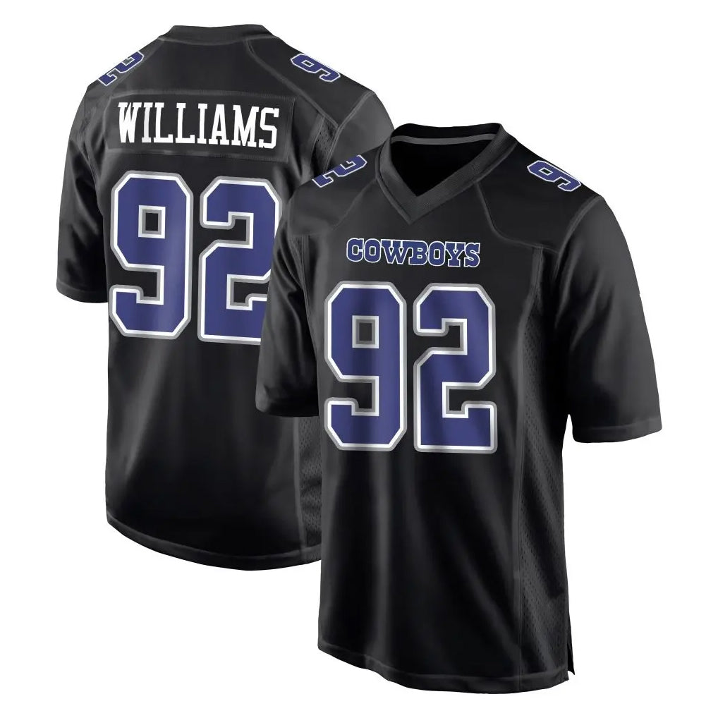 Vanessashop D.Cowboys #92 Quinnen Williams Player Carbon Black Fashion Home Game Stitched Jerseys