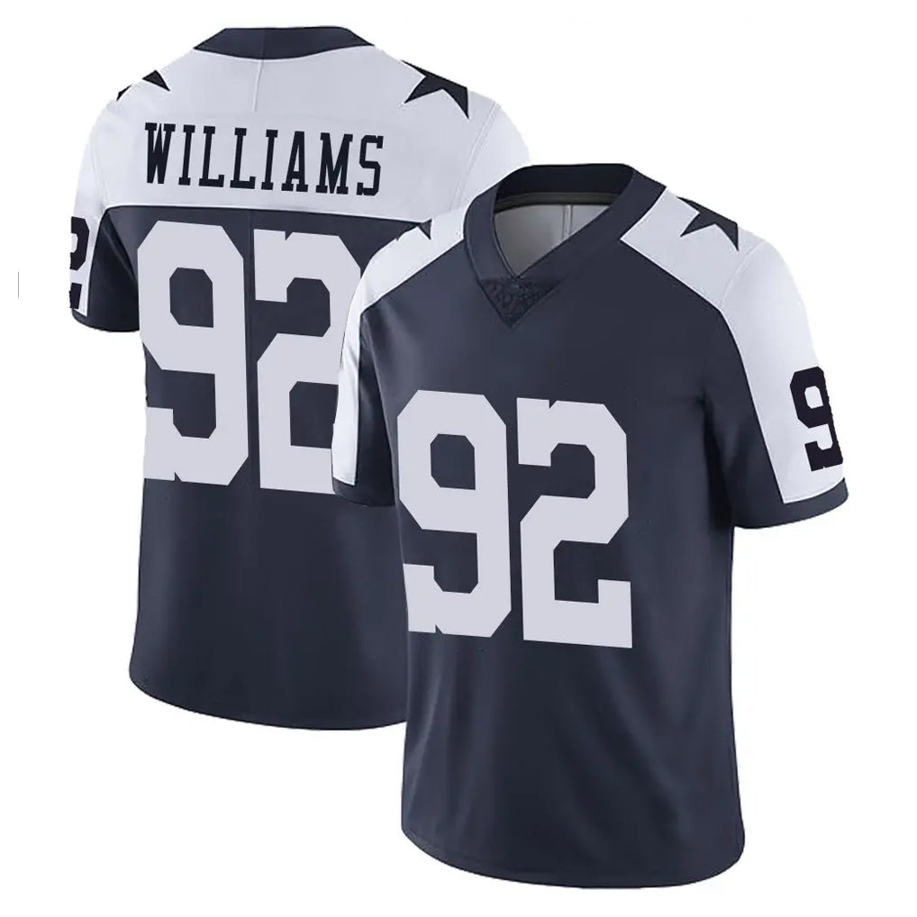 Vanessashop D.Cowboys #92 Quinnen Williams Player Navy-White Limited Alternate Vapor Untouchable Home Game Stitched Jerseys