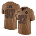 Vanessashop D.Cowboys #97 Kenny Clark Player Brown Salute to Service Limited Home Game Stitched Jerseys