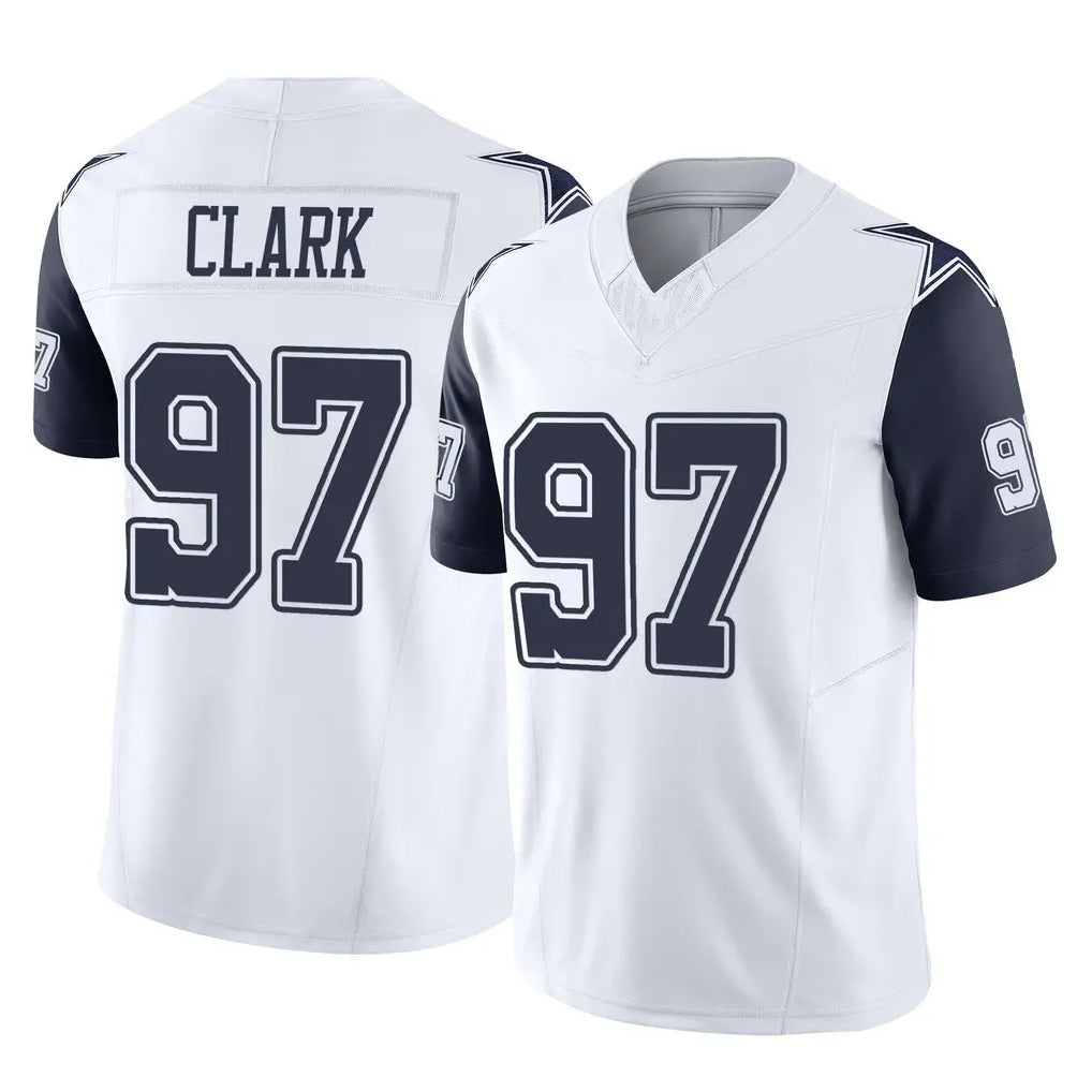 Vanessashop D.Cowboys #97 Kenny Clark Player White-Navy Limited Vapor F.U.S.E. Home Game Stitched Jerseys