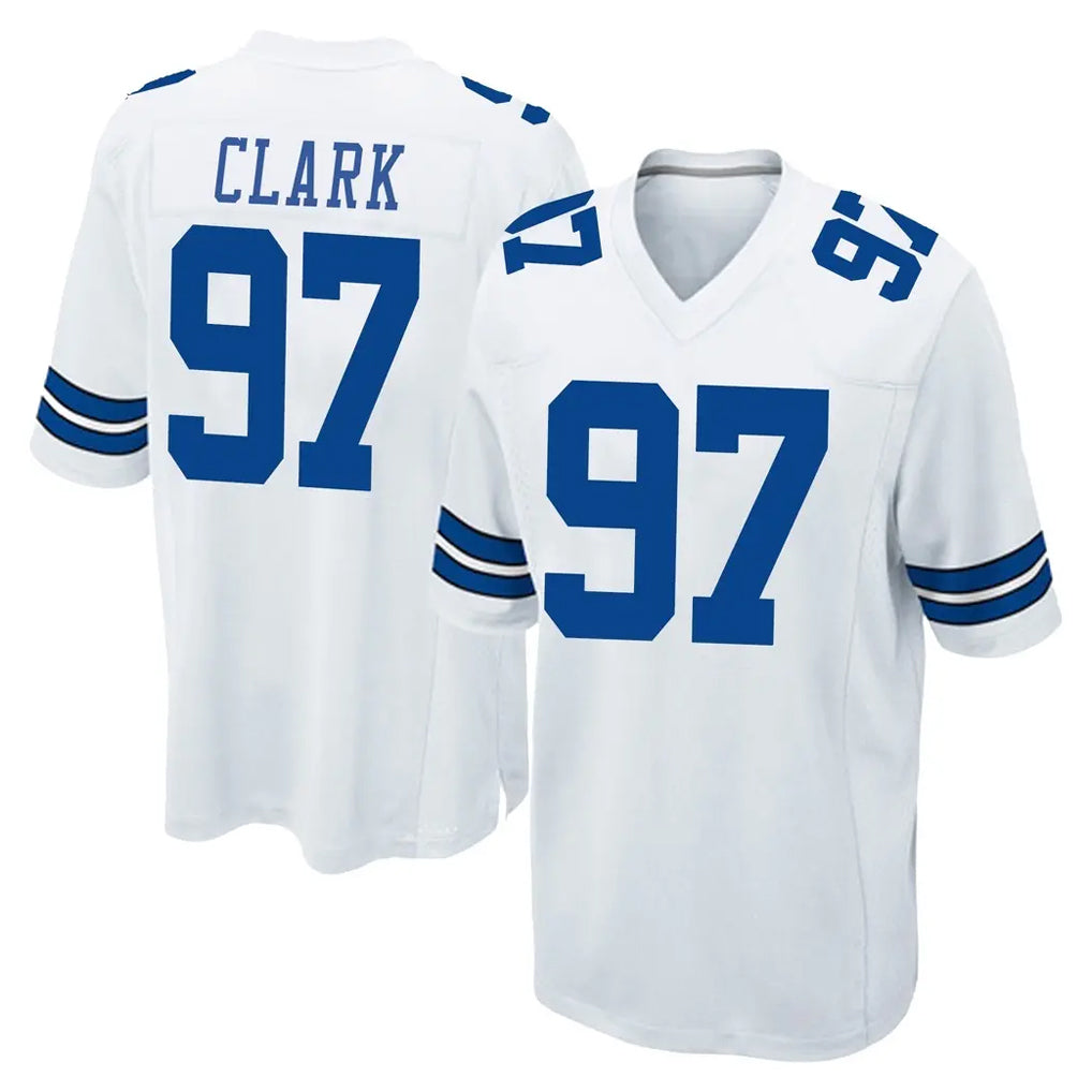 Vanessashop D.Cowboys #97 Kenny Clark Player White Home Game Stitched Jerseys