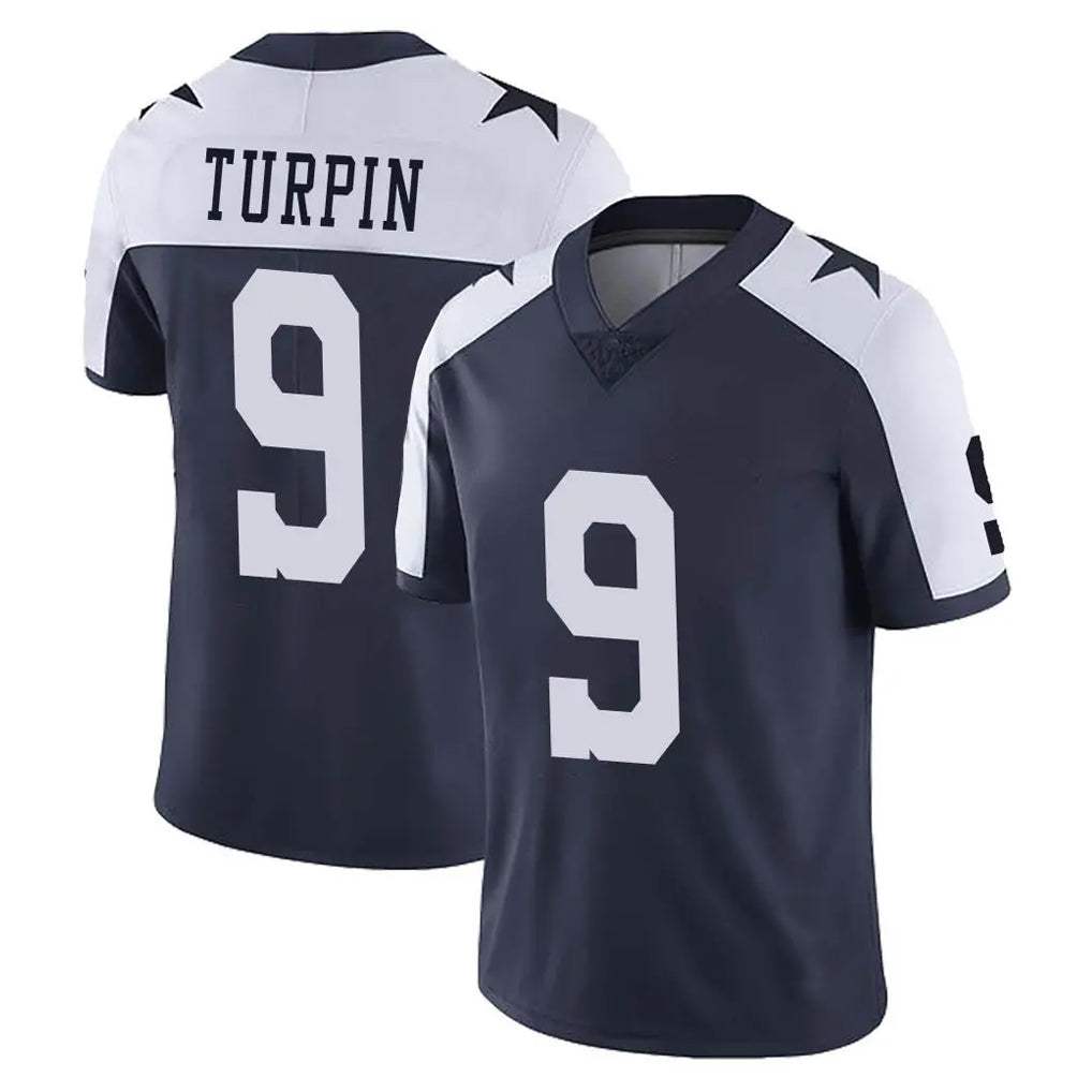 Vanessashop D.Cowboys #9 KaVontae Turpin Player Navy-White Limited Alternate Vapor Untouchable Home Game Stitched Jerseys