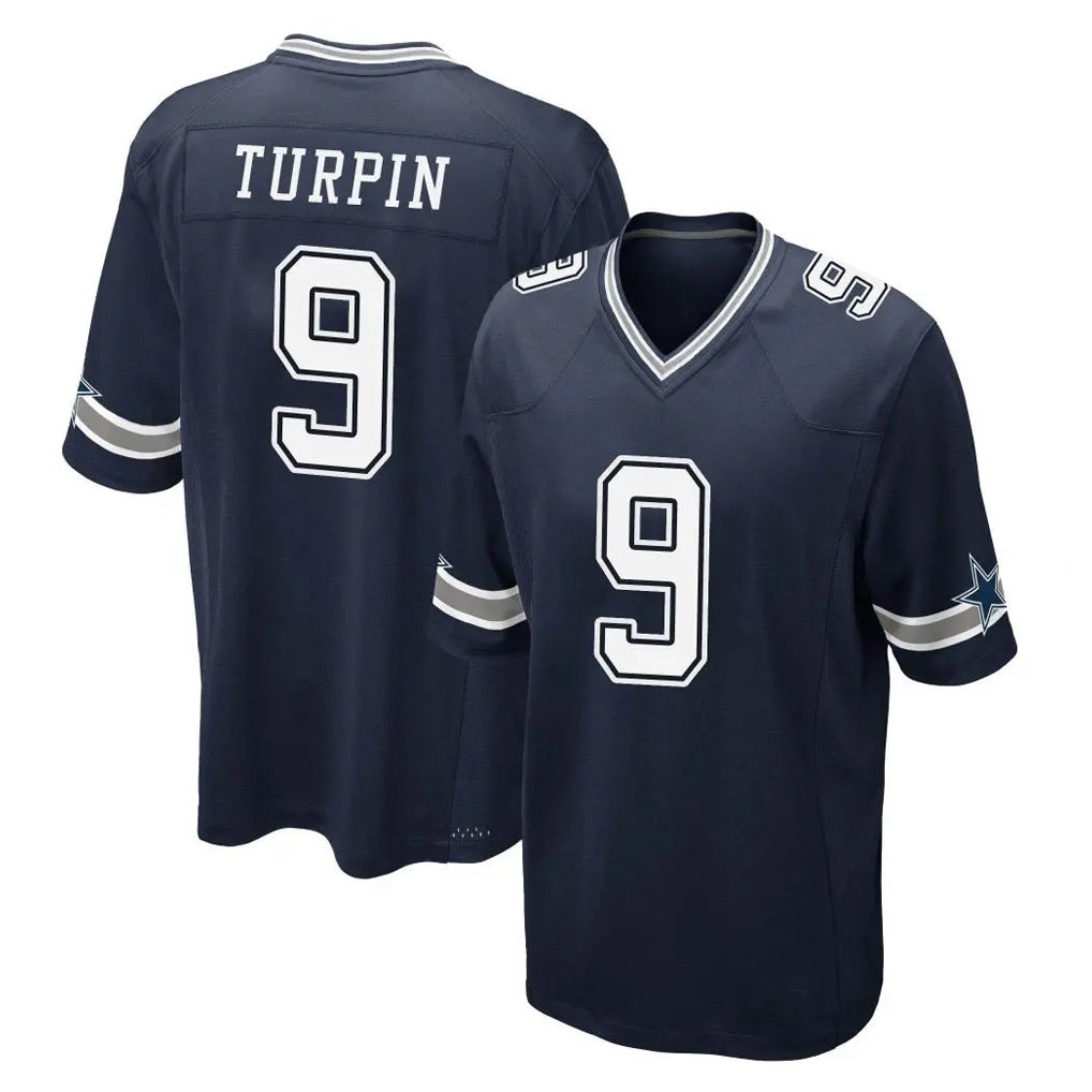 Vanessashop D.Cowboys #9 KaVontae Turpin Player Navy Home Game Stitched Jerseys