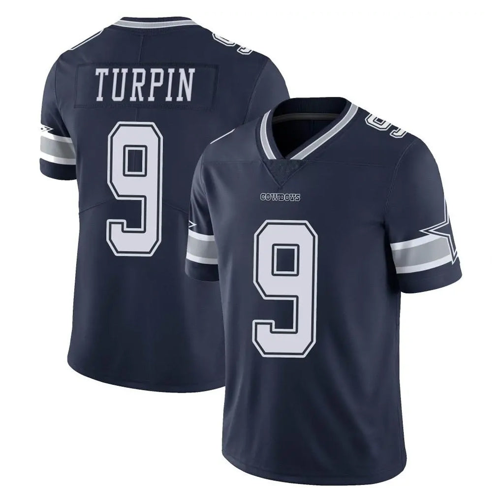 Vanessashop D.Cowboys #9 KaVontae Turpin Player Navy Vapor Untouchable Limited Home Game Stitched Jerseys