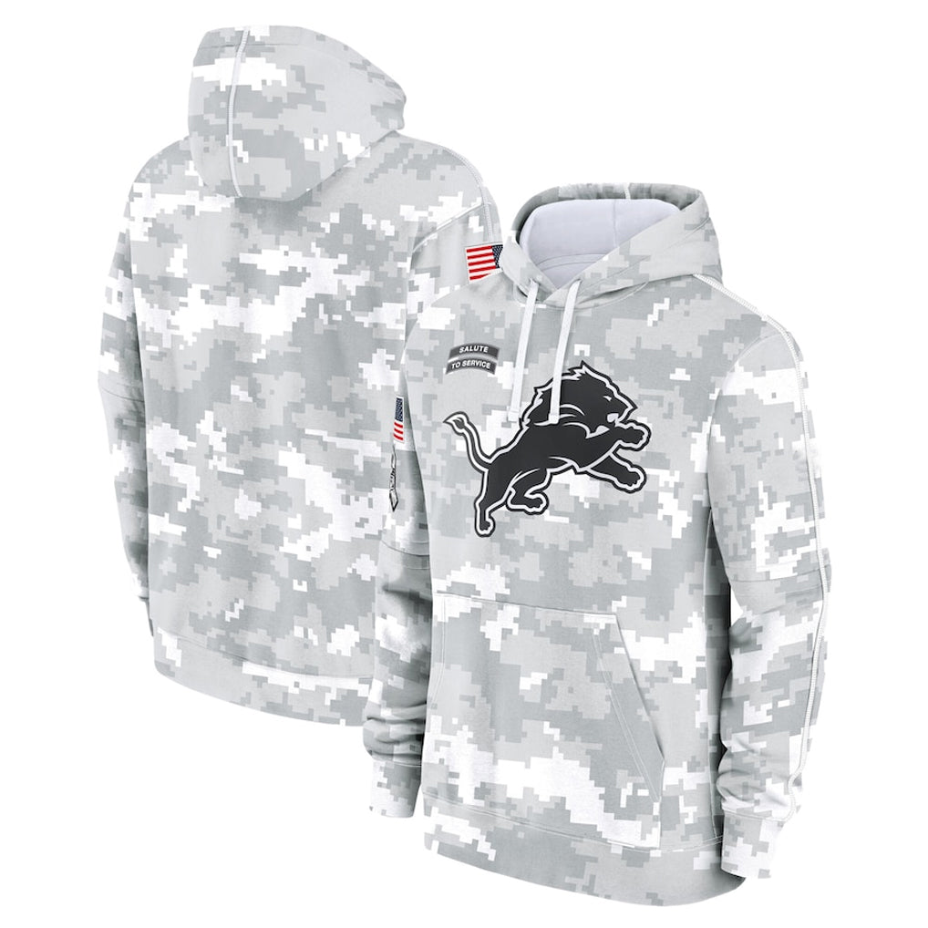 Vanessashop D.Lions Arctic Camo Salute to Service Hoodies Limited Game Blank Player Stitched Jerseys