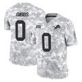 Vanessashop D.Lions #0 Jahmyr Gibbs Player Arctic Camo Salute To Service Limited Stitched Jerseys