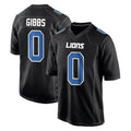 Vanessashop D.Lions #0 Jahmyr Gibbs Player Black Fashion Home Game Stitched Jerseys