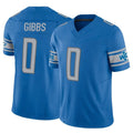 Vanessashop D.Lions #0 Jahmyr Gibbs Player Blue Vapor F.U.S.E. Limited Home Game Stitched Jerseys
