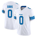 Vanessashop D.Lions #0 Jahmyr Gibbs Player White Limited Vapor F.U.S.E. Alternate Home Game Stitched Jerseys