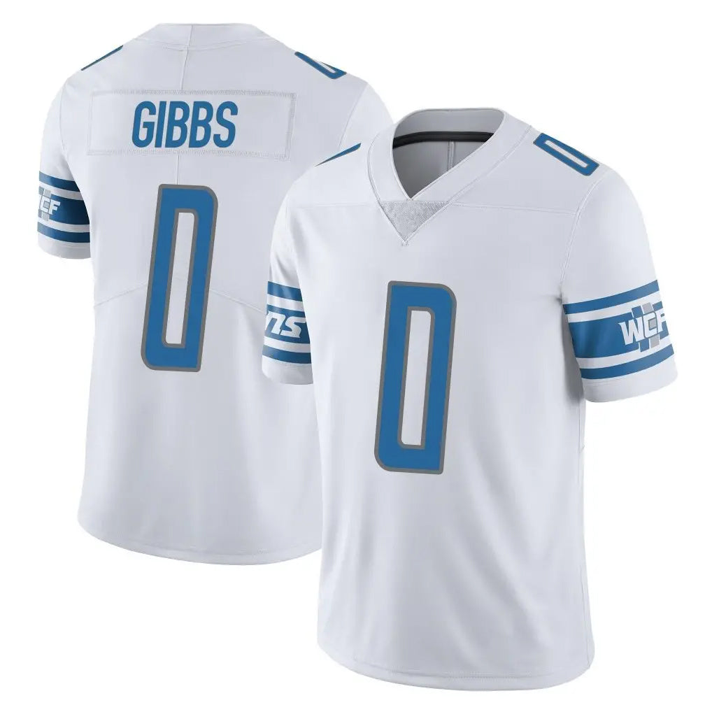 Vanessashop D.Lions #0 Jahmyr Gibbs Player White Limited Vapor Untouchable Home Game Stitched Jerseys