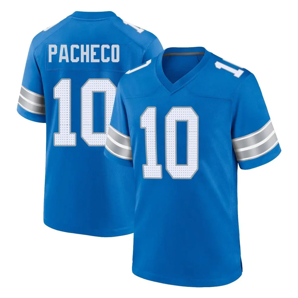 Vanessashop D.Lions #10 Isiah Pacheco Player Blue Alternate Home Game Stitched Jerseys