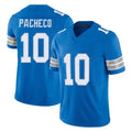 Vanessashop D.Lions #10 Isiah Pacheco Player Blue Limited Vapor F.U.S.E. Alternate Home Game Stitched Jerseys