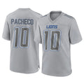 Vanessashop D.Lions #10 Isiah Pacheco Player Gray Atmosphere Fashion Home Game Stitched Jerseys
