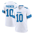 Vanessashop D.Lions #10 Isiah Pacheco Player White Alternate Home Game Stitched Jerseys