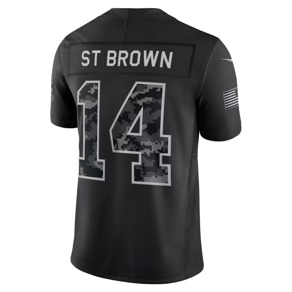vanessashop  D.Lions #14 Amon-Ra St. Brown Black 2026 Salute to Service Stitched Limited Jersey