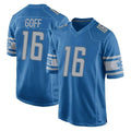Vanessashop D.Lions #16 Jared Goff Player Blue Home Game Stitched Jerseys