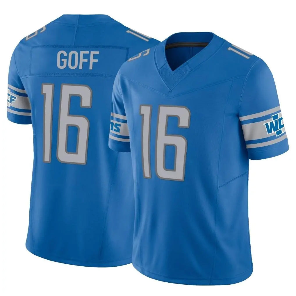 Vanessashop D.Lions #16 Jared Goff Player Blue Vapor F.U.S.E. Limited Home Game Stitched Jerseys