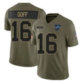 Vanessashop D.Lions #16 Jared Goff Player Olive 2025 Salute To Service Limited Home Game Stitched Jerseys