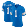 Vanessashop D.Lions #1 Jameson Williams Player Blue Alternate Home Game Stitched Jerseys
