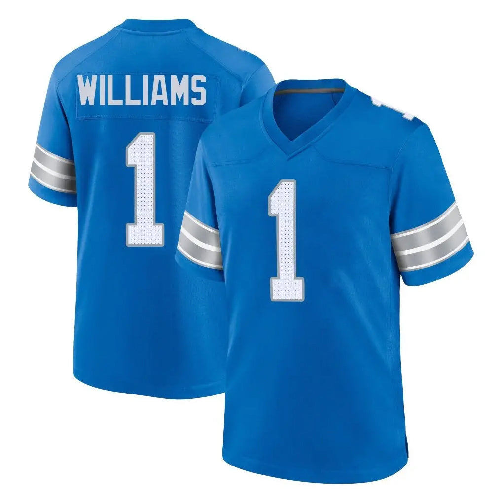 Vanessashop D.Lions #1 Jameson Williams Player Blue Alternate Home Game Stitched Jerseys
