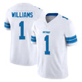 Vanessashop D.Lions #1 Jameson Williams Player White Limited Vapor F.U.S.E. Alternate Home Game Stitched Jerseys