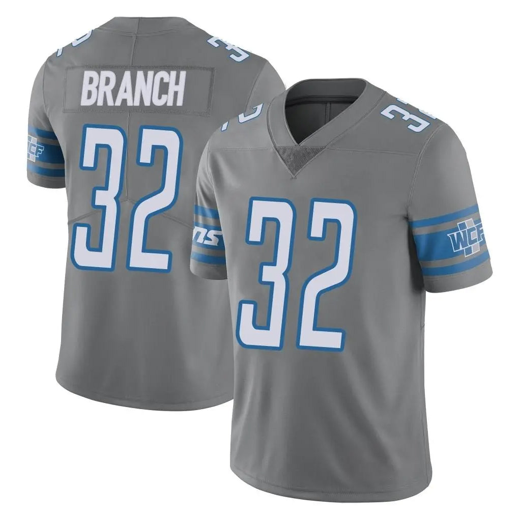 Vanessashop D.Lions #32 Brian Branch Player Gray Vapor Untouchable Limited Home Game Stitched Jerseys
