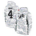 Vanessashop D.Lions #4 D.J. Reed Player Arctic Camo Salute to Service Hoodies Limited Game Stitched Jerseys