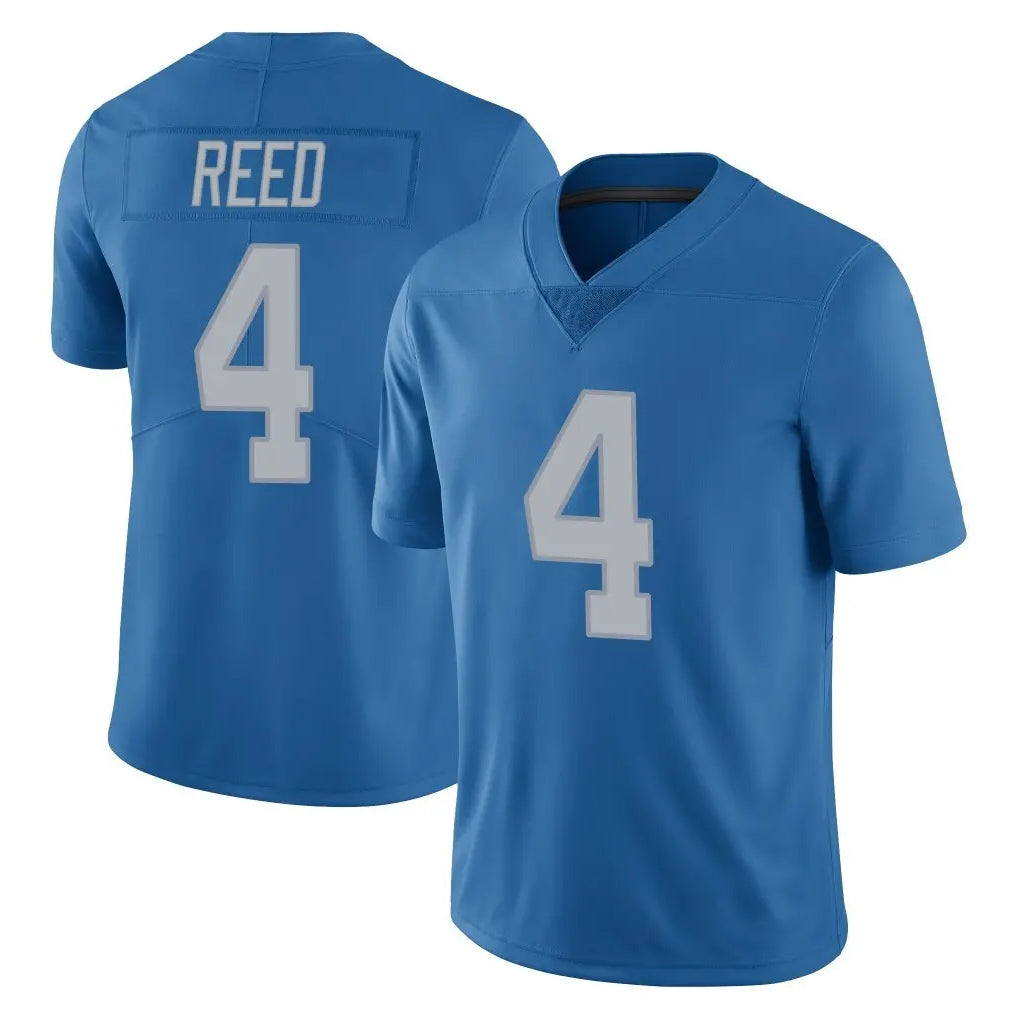 Vanessashop D.Lions #4 D.J. Reed Player Blue Limited Throwback Vapor Untouchable Stitched Jerseys