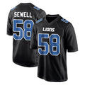 Vanessashop D.Lions #58 Penei Sewell Player Black Fashion Home Game Stitched Jerseys