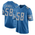 Vanessashop D.Lions #58 Penei Sewell Player Blue Home Game Stitched Jerseys