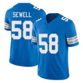Vanessashop D.Lions #58 Penei Sewell Player Blue Limited Vapor F.U.S.E. Alternate Home Game Stitched Jerseys