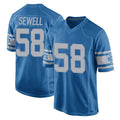 Vanessashop D.Lions #58 Penei Sewell Player Blue Vapor Untouchable Throwback Game Stitched Jerseys