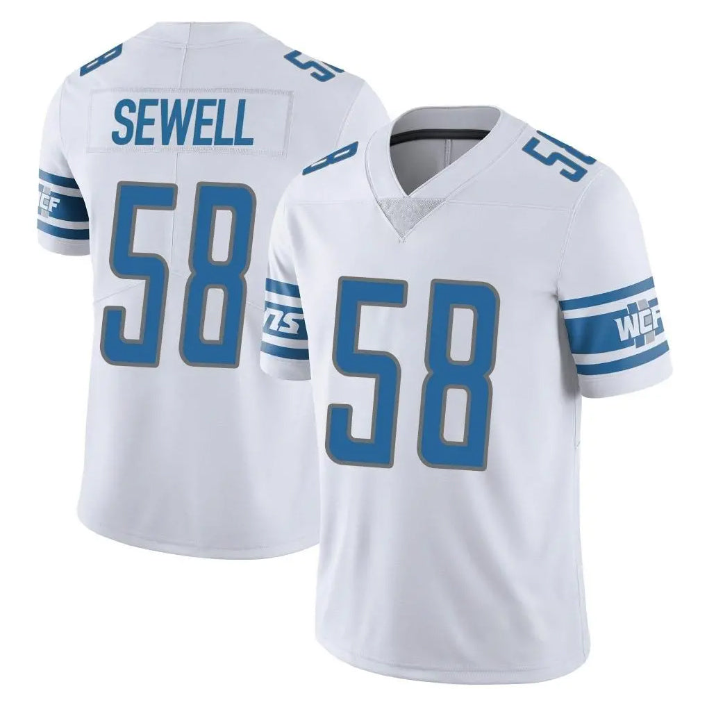 Vanessashop D.Lions #58 Penei Sewell Player White Limited Vapor Untouchable Home Game Stitched Jerseys