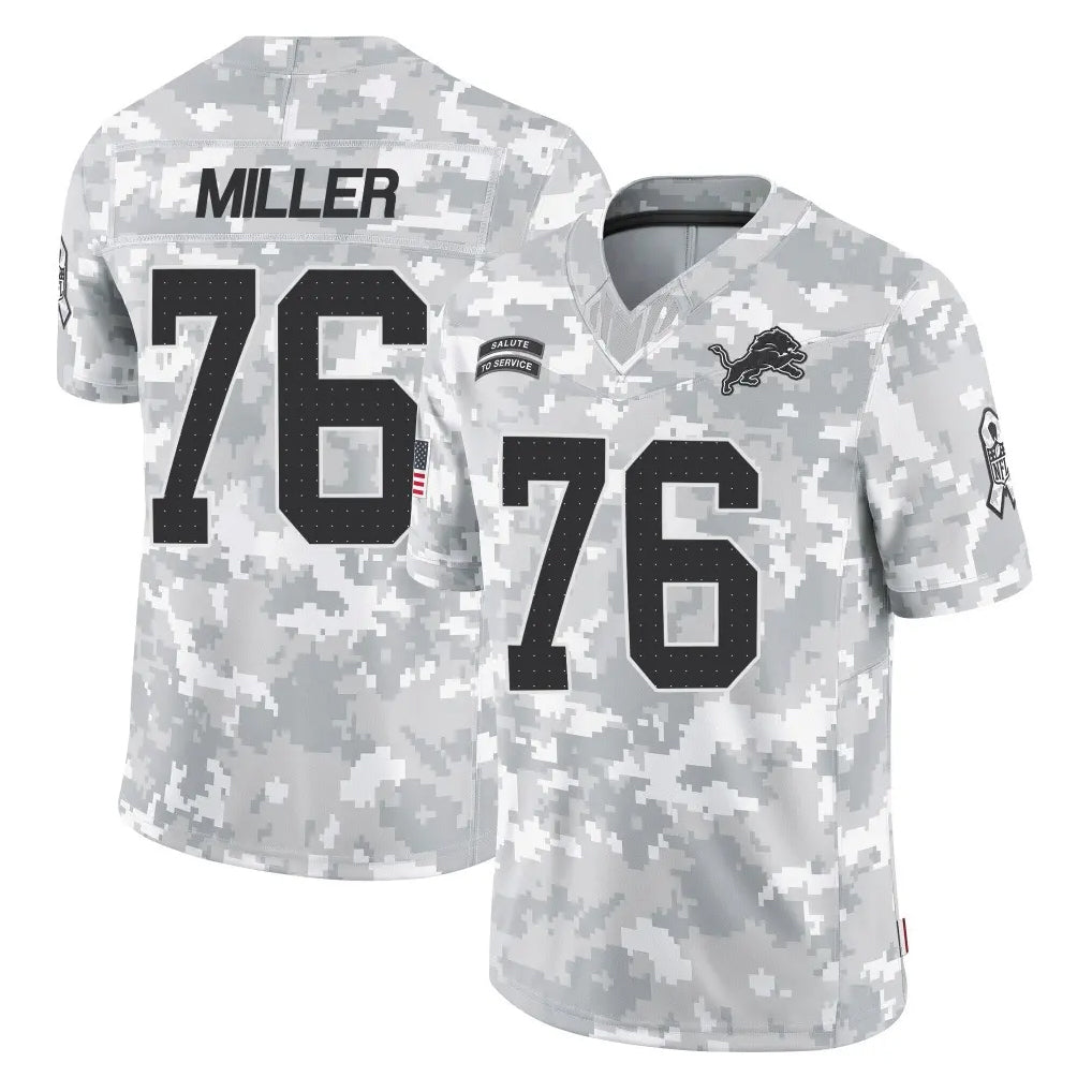Vanessashop D.Lions #76 Blake Miller Player Arctic Camo Salute To Service Limited Stitched Jerseys
