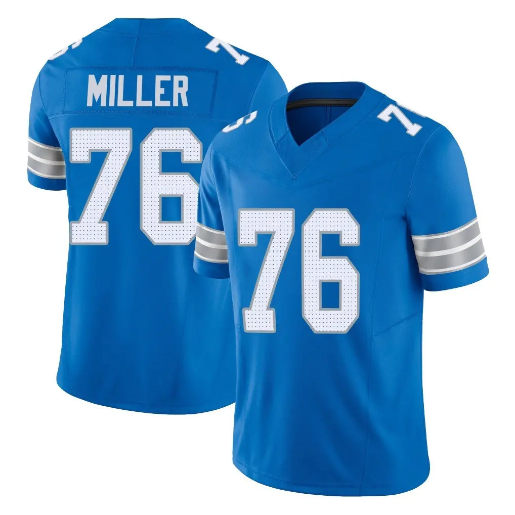 Vanessashop D.Lions #76 Blake Miller Player Blue Limited Vapor F.U.S.E. Alternate Home Game Stitched Jerseys