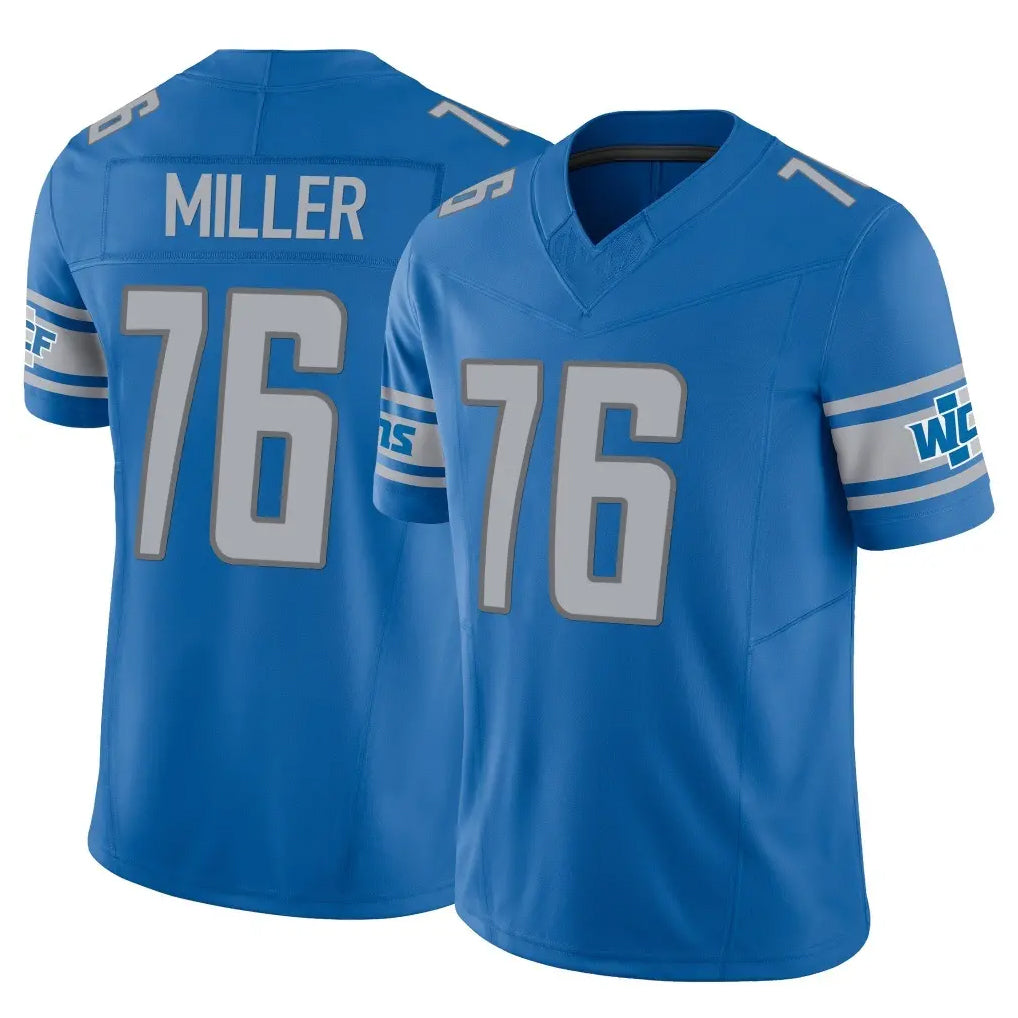 Vanessashop D.Lions #76 Blake Miller Player Blue Vapor F.U.S.E. Limited Home Game Stitched Jerseys