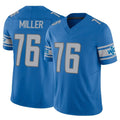Vanessashop D.Lions #76 Blake Miller Player Blue Vapor F.U.S.E. Limited Home Game Stitched Jerseys