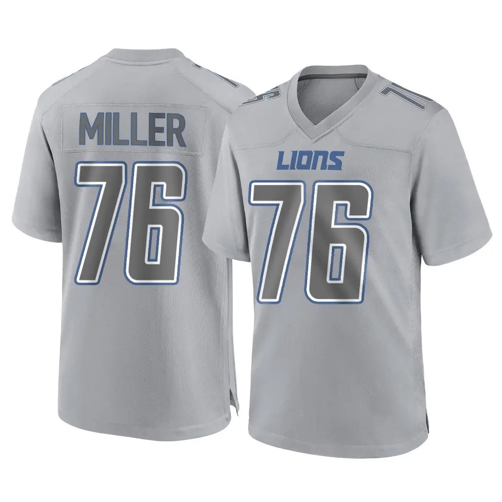 Vanessashop D.Lions #76 Blake Miller Player Gray Atmosphere Fashion Home Game Stitched Jerseys