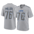 Vanessashop D.Lions #76 Blake Miller Player Gray Atmosphere Fashion Home Game Stitched Jerseys