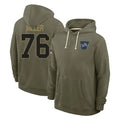 Vanessashop D.Lions #76 Blake Miller Player Olive Salute to Service Pullover Hoodies Limited Stitched Jerseys