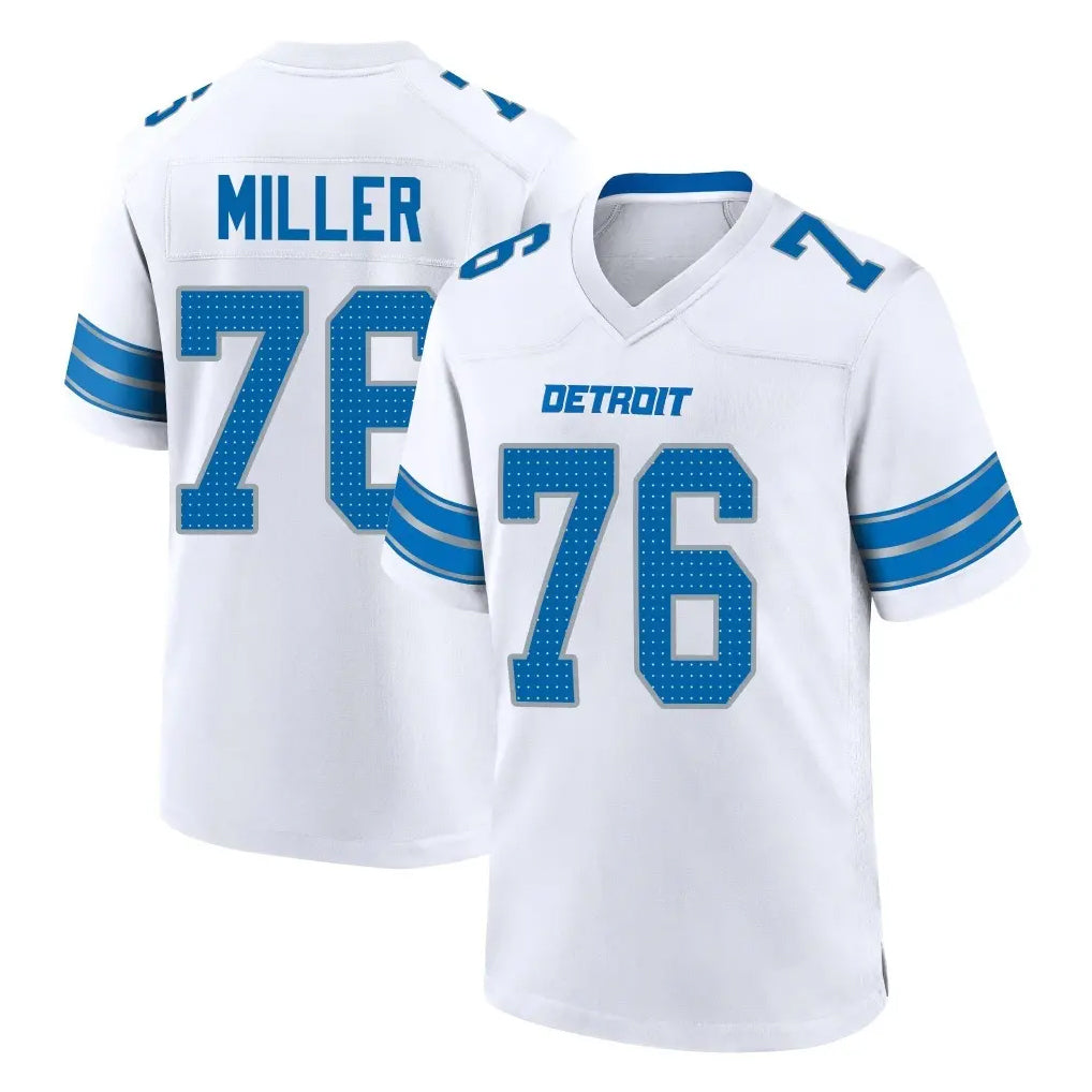 Vanessashop D.Lions #76 Blake Miller Player White Alternate Home Game Stitched Jerseys